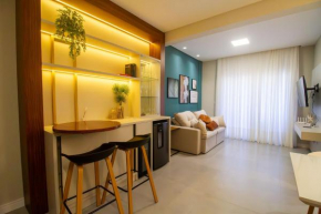Brisas do Sul 102 - Excelente apartamento 2 quartos com vista mar - Finamente mobiliado e decorado - À poucos metros da praia - (Consultar serviços de roupa de cama e banho)